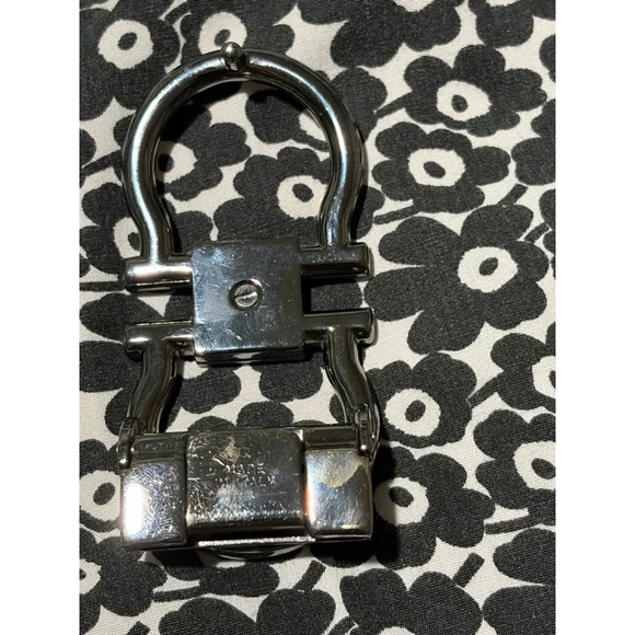 Salvatore Ferragamo Gancini Gunmetal Belt Buckle Reversible Ratchet Mens